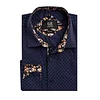 Men's Fashionable Jacquard Long Sleeve Patchwork Stand Collar Shirt