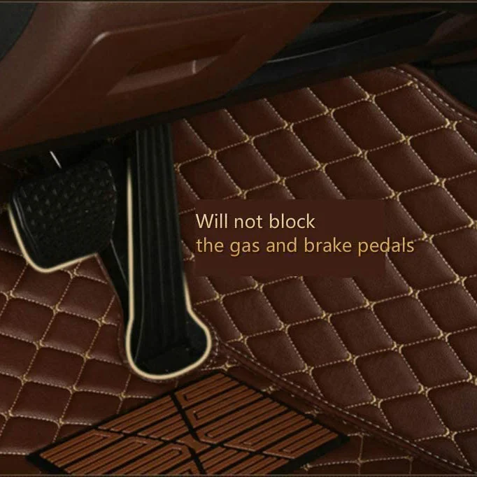 High-end customized car Nappa leather material fully wrapped floor mats