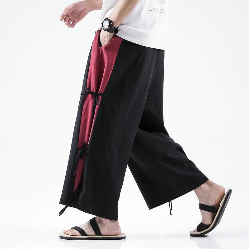 Cotton linen Wide-leg Pants Men Chinese Style Casual Jogging Pants Large 5XL 2020 Spring High Quality Sweatpants Men Pants