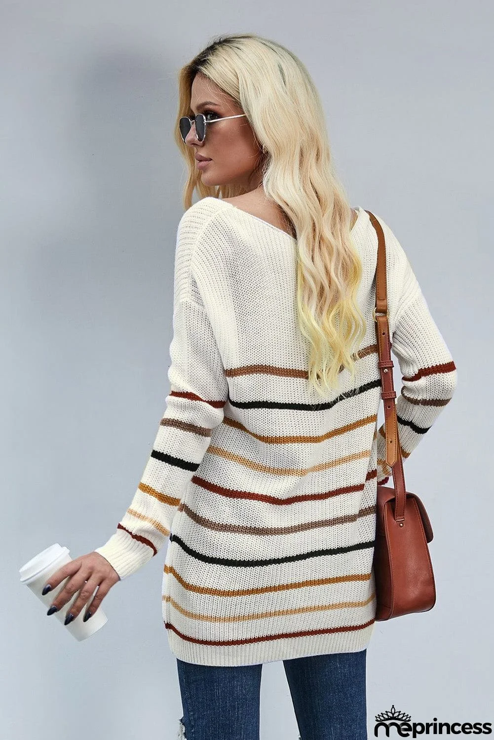 Multicolor Striped Knit Sweater
