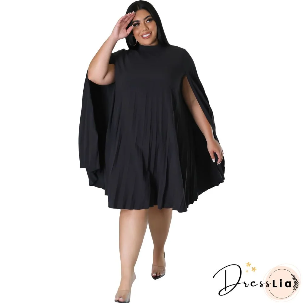 Solid Color Loose Pleated Plus Size Dresses