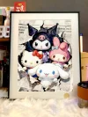 Sanrio Friends Popping out from Newspaper Decorative Painting - Hello Kitty - Xingkong Studio - A3 Size