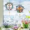 2pcs DIY Diamond Painting Cross Wind Chimes Crystal Window Suncatcher Craft Set Birthday Gifts Home Garden Decor