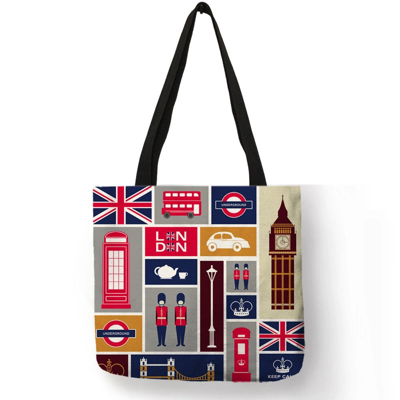 Women’s Medium Polyester Printing Basic Classic Style Square Open Shoulder Bag