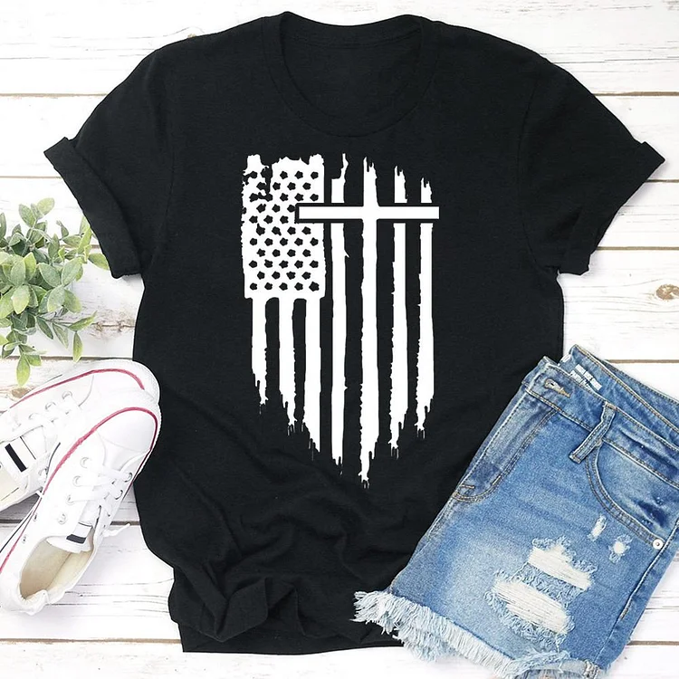 American flag T-shirt Tee - 01991-Annaletters