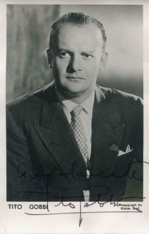 OPERATIC BARITONE Tito Gobbi autograph, signed Photo Poster painting