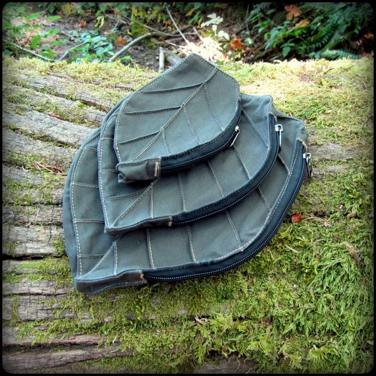 Leaf pouch fits on utility belt bag, Elven Forest Fantasy cosplay