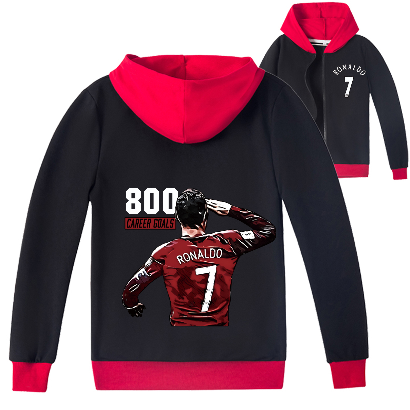 Mayoulove Cristiano Ronaldo Zip Jacket for Kids - Stylish Unisex Hoodie, Perfect for Boys  Girls, Trendy Sports Wear-Mayoulove