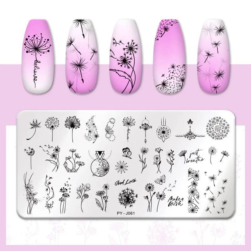 PICT YOU  Nail Stamping Plates Line Pictures Stencil Stainless Steel Nail Design for Printing Nail Art Image Plate Tool