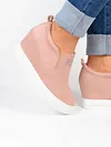 Women Faux Suede Wedge heel Sneakers Slip on Breathable Shoes