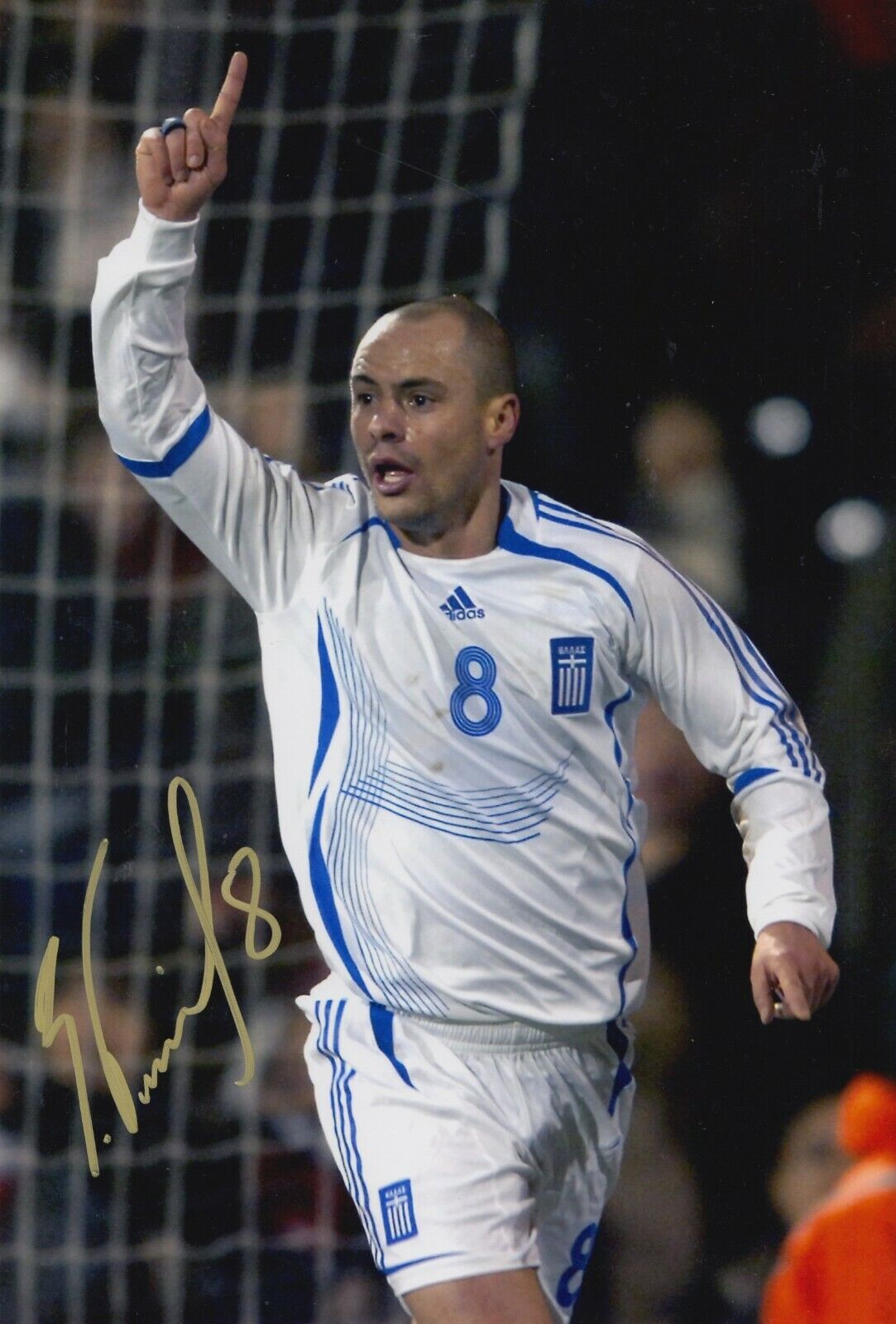 Stelios Giannakopoulos Hand Signed 12x8 Photo Poster painting - Greece - Football Autograph.