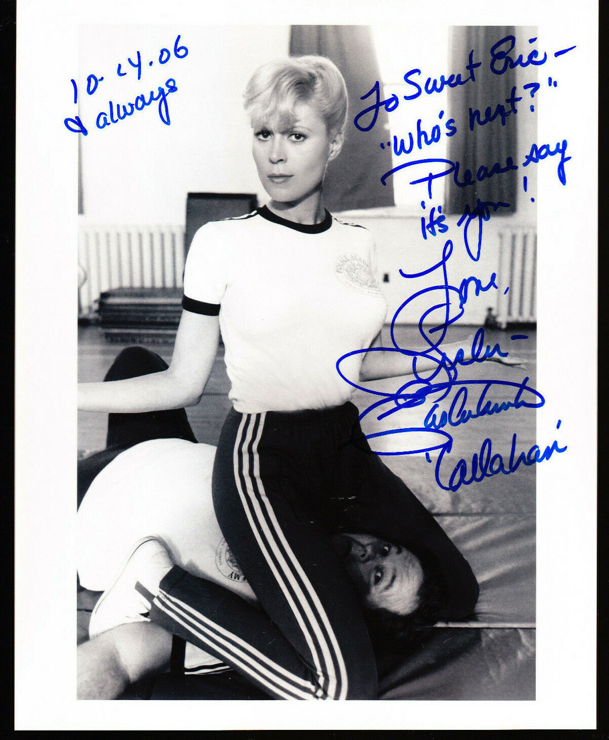 LESLIE EASTERBROOK AUTOGRAPH SIGNED 8X10 Photo Poster painting COA INSCRIPTION POLICE ACADEMY