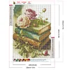 Fleurs et livres-plein rond diamant peinture-30 * 40cm
