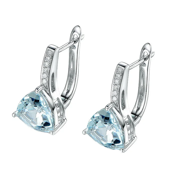 Exquisite Blue Diamond Earrings for Woman for Girls