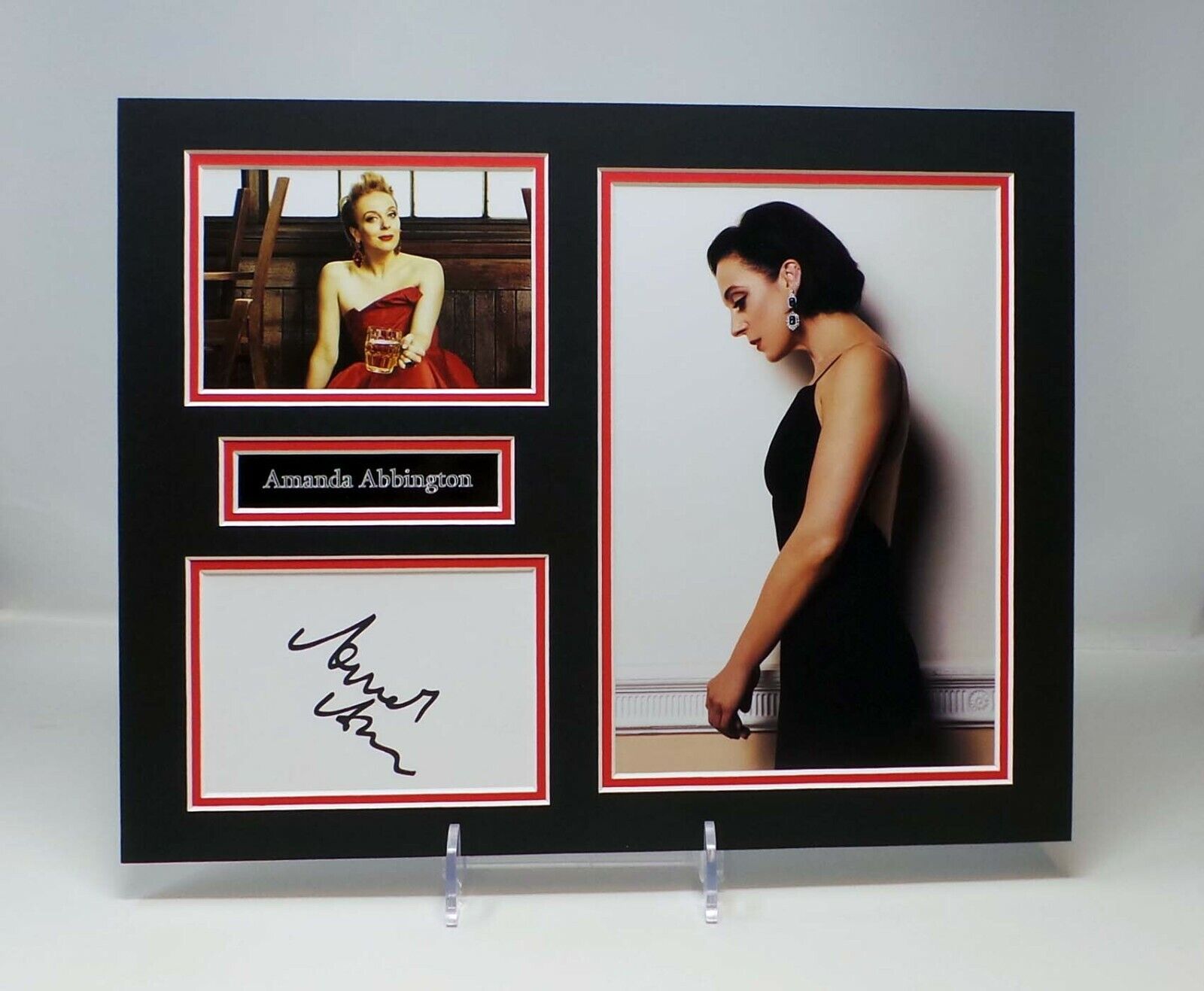 Amanda ABBINGTON Signed Mounted Sexy Photo Poster painting Display AFTAL RD COA English Actress