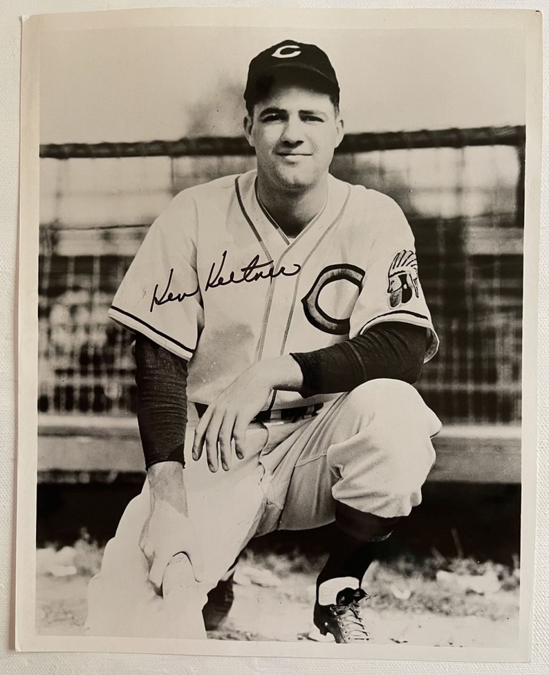 Ken Keltner (d. 1991) Signed Autographed Vintage Glossy 8x10 Photo Poster painting Cleveland Indians - COA Matching Holograms