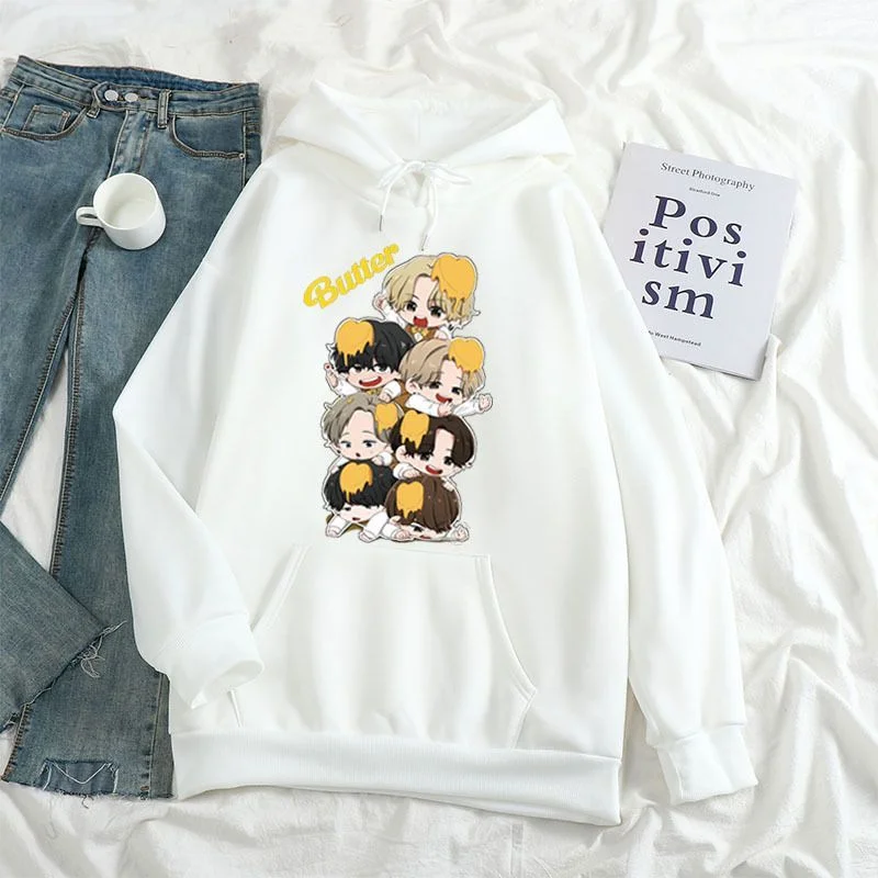 방탄소년단 Butter Cartoon Candy Color Hoodie