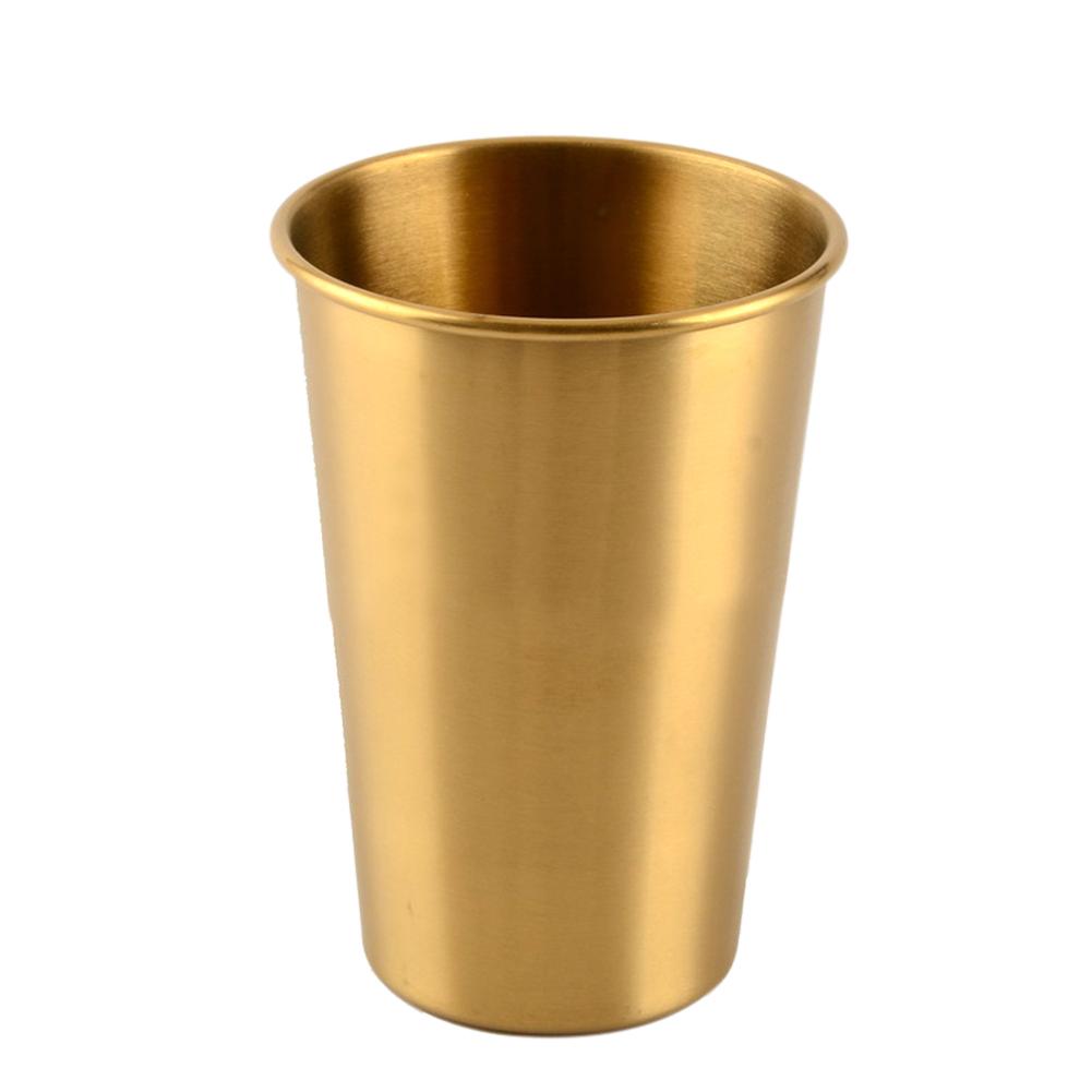 

500mL Gold Stainless Steel Single Layer Cold Drink Beer Cup Water Wine Cup, 501 Original