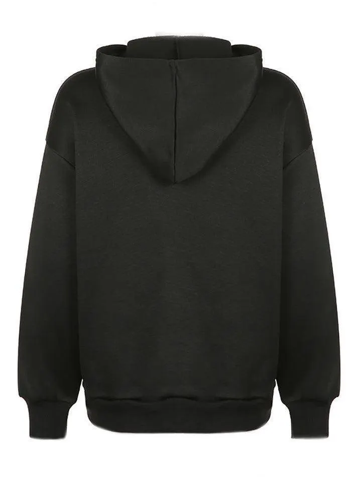 Brownm Goth Graphic Oversized Hoodie