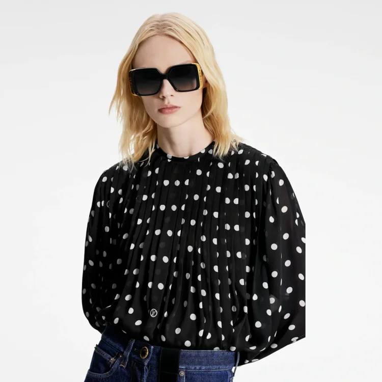 Louis Vuitton Moon Rectangular Sunglasses-Black/Silver