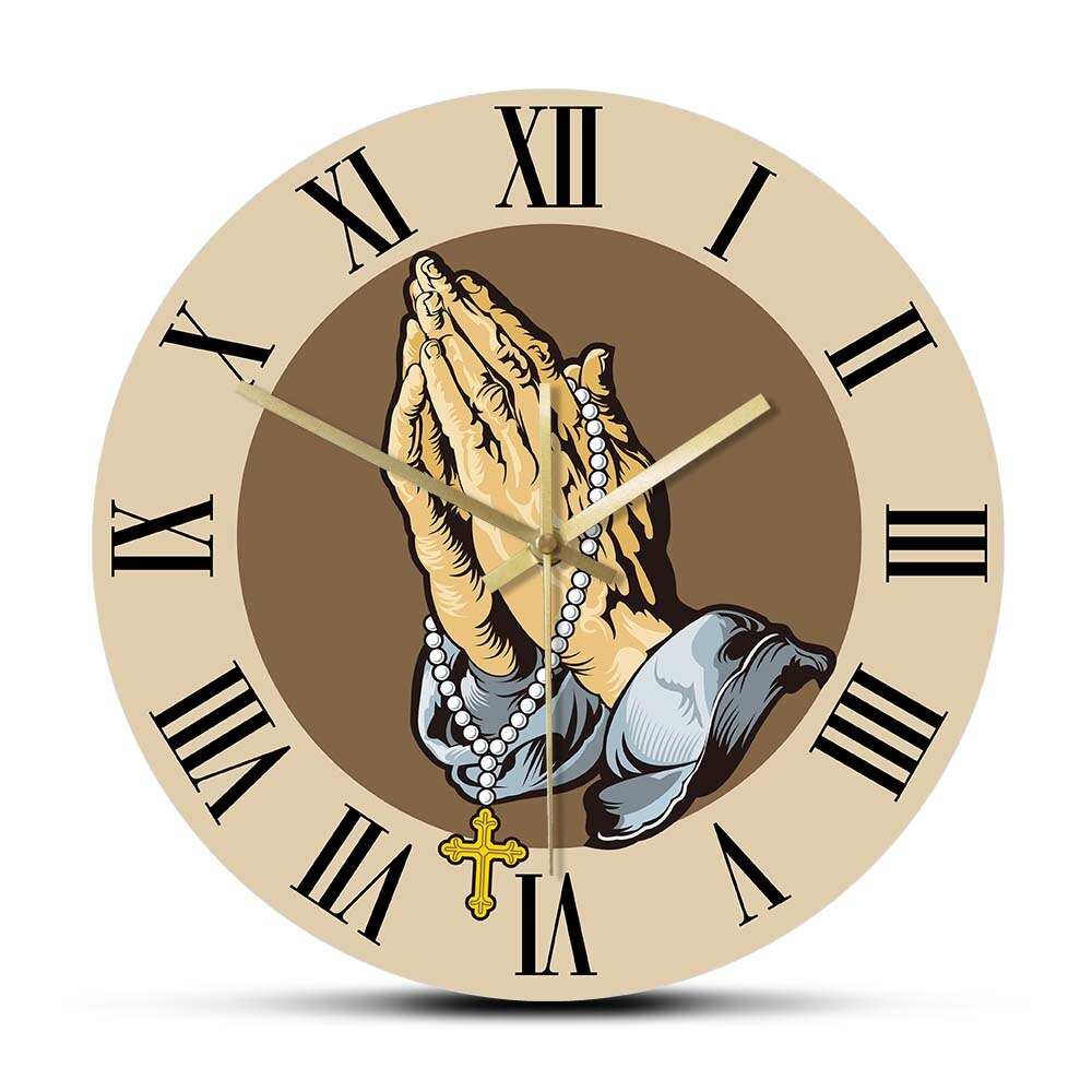 

Praying Hands Rosary - Frameless Acrylic Wall Clock, 501 Original