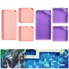 (US Only)6Pcs Diamond Art Tray Rhinestone Sorting Tray Diamond Painting Tray(Pink Purple)