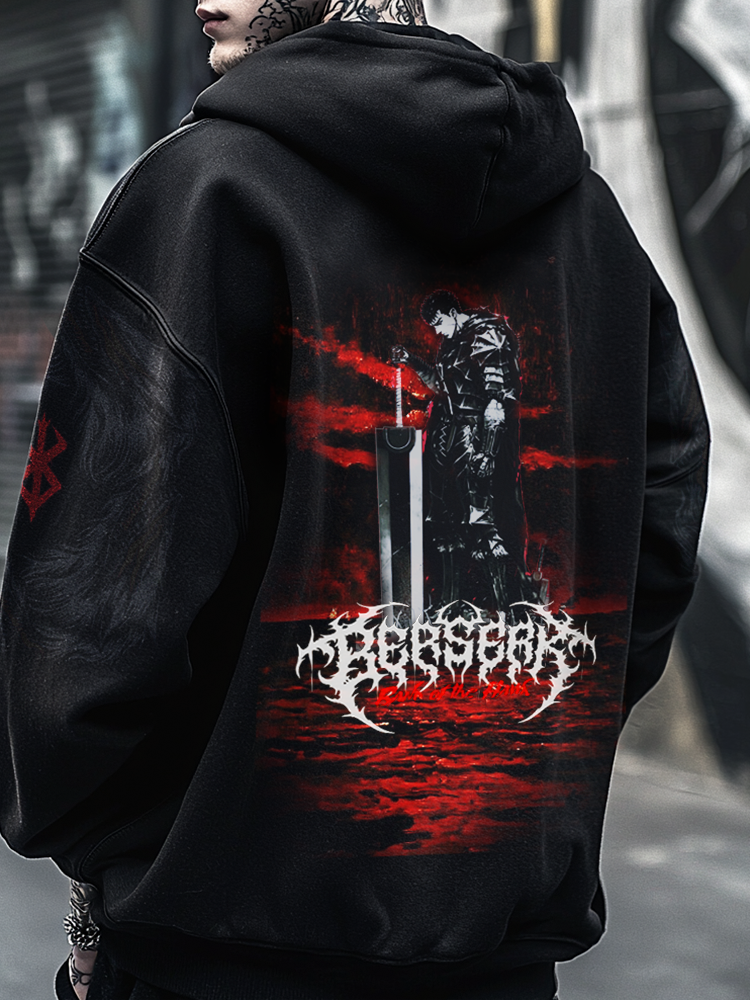 Shoptechwear Art Berserk Guts Anime Oversized Totem Unisex Casual Hoodie