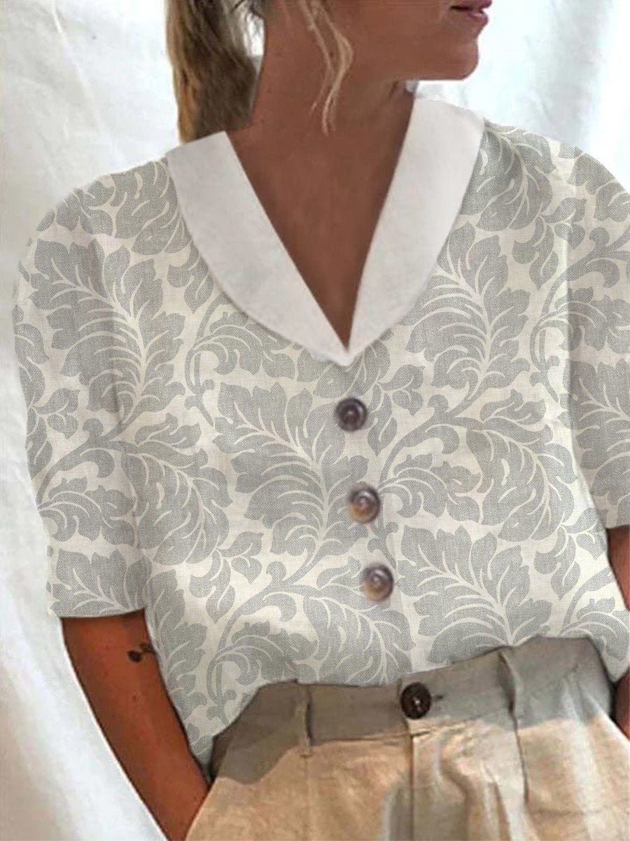 Women Casual Button-up Loose Shirt