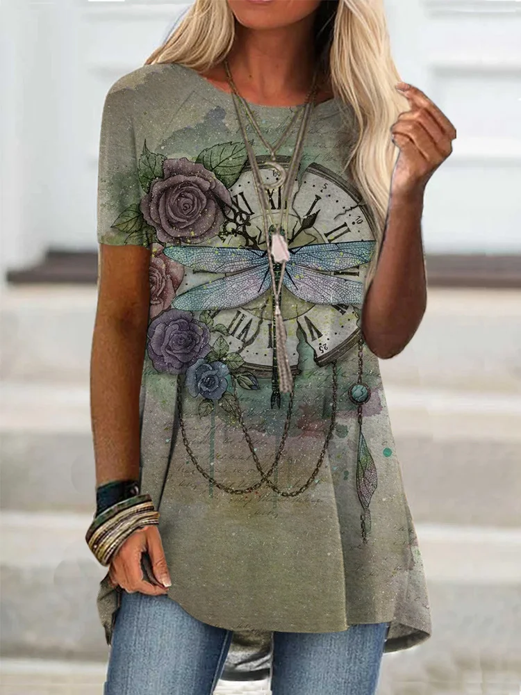 Dragonfly Art Print A Line T Shirt