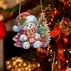 DIY Christmas Bear Acrylic Special Shape Diamond Painting Hanging Pendant