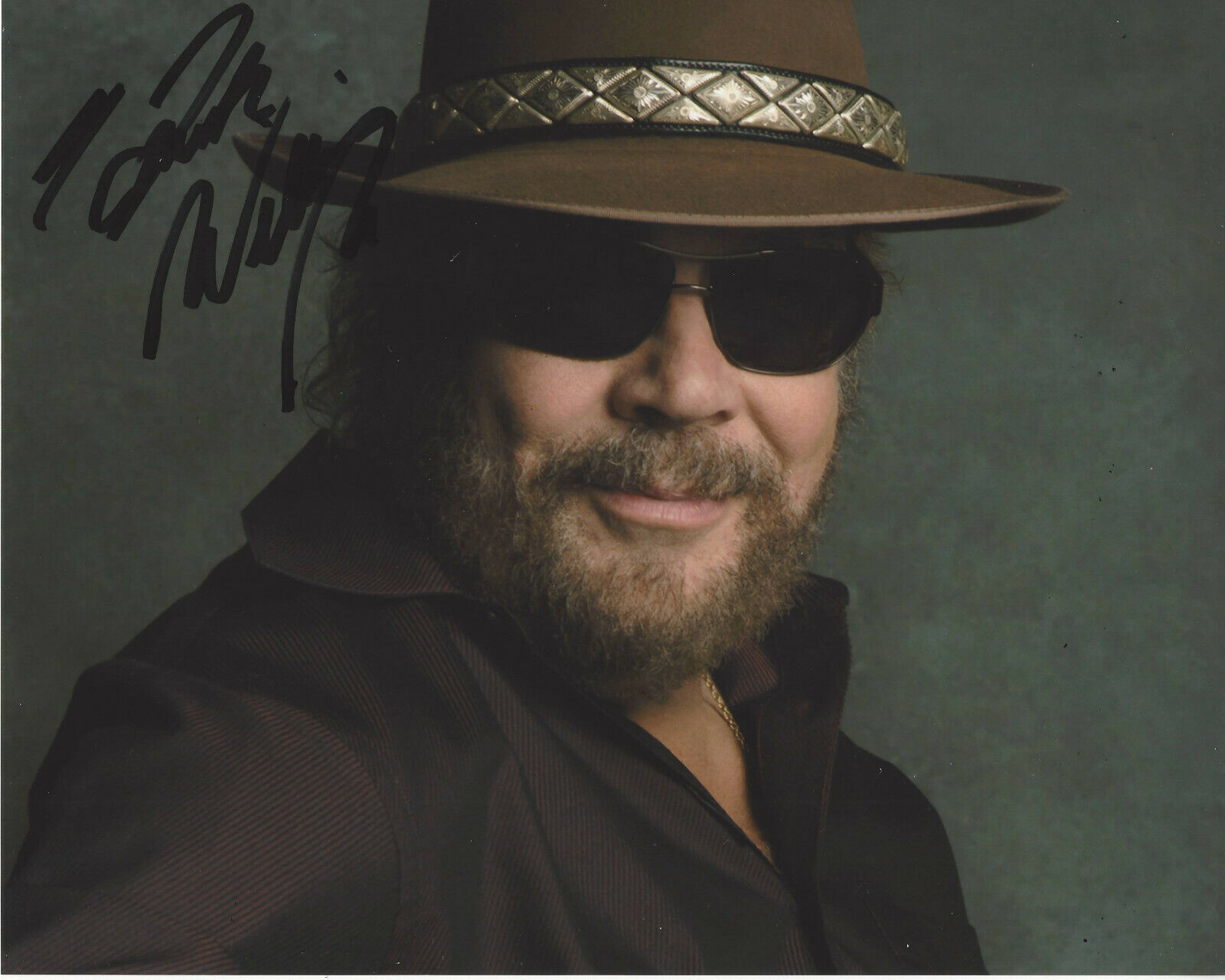 HANK WILLIAMS JR. COUNTRY SINGER SIGNED AUTHENTIC 8X10 Photo Poster painting D w/COA GUITARIST