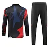 2024/2025 Manchester United Half-Pull Training Suit Red blue and black print Football Shirt 1:1 Thai Quality Set