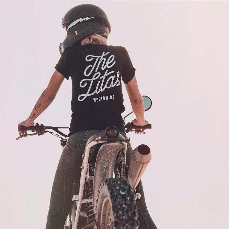 Classic ladies letter worldwide printed T-shirt - Krazyskull