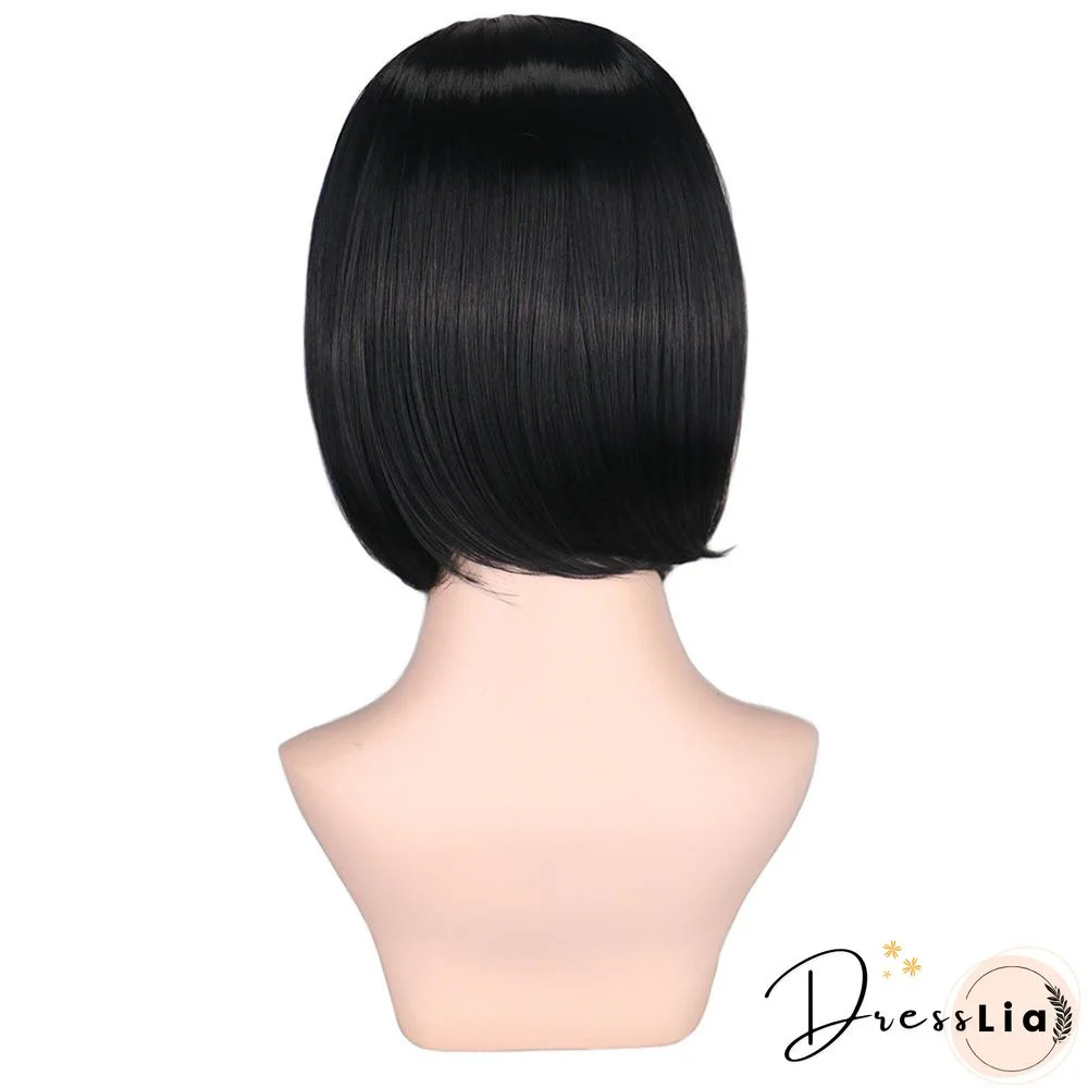 Chemical Fiber High Temperature Silk Women's Medium Split Short Straight Hair