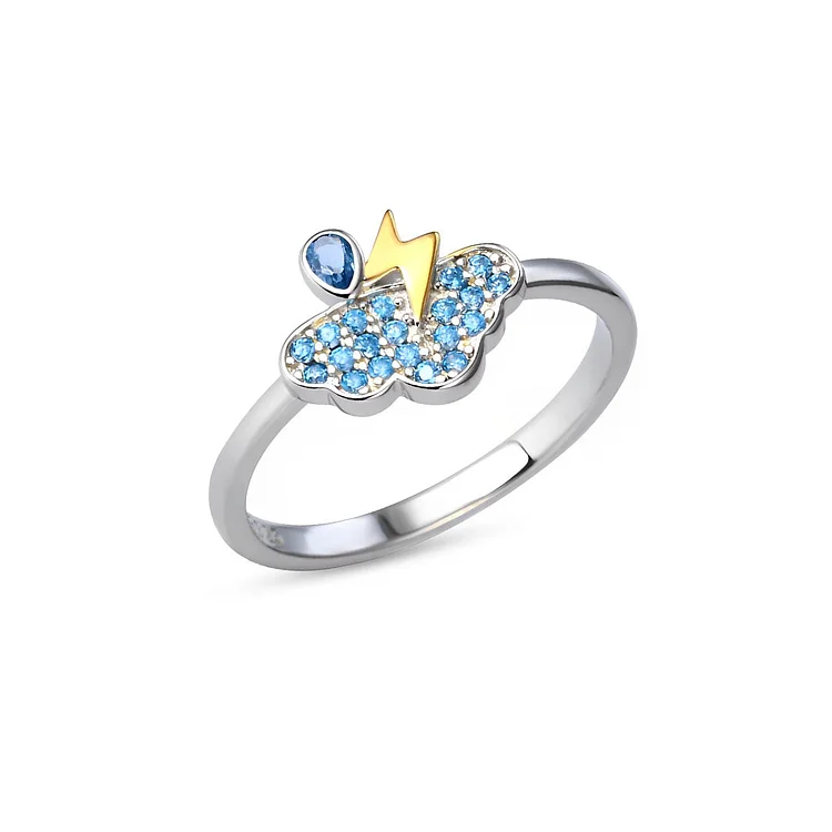 For Granddaughter - S925 I’ll Always be With You Lightning Cloud Ring