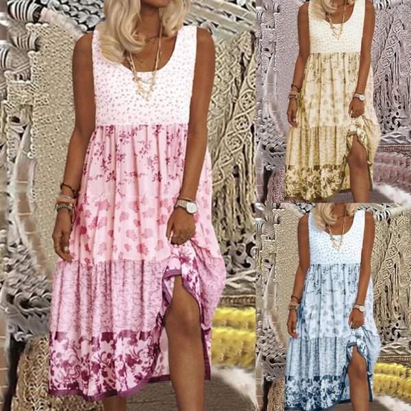Women's Summer Sling Solid Color Dress U-neck Pink Cotton Dress Loose Casual Mid-length Strawberry Dress Vestido De Mujer - Shop Trendy Women's Clothing | LoverChic