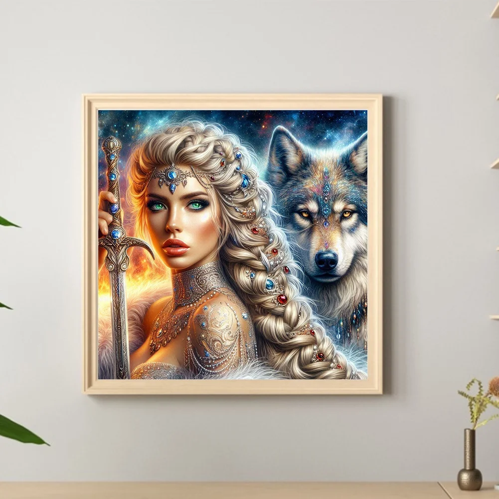 Diamond Painting - Full Round Drill - Beauty Wolf(Canvas|40*40cm)