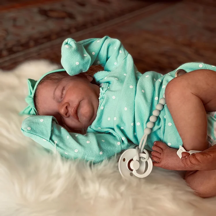 12'' Real Lifelike Cute Sleeping Reborn Baby Doll Boy, So Realistic Weighted Poseable Newborn Baby Alex