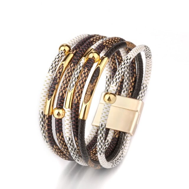 YOY-Multilayer Fashion Boho Magnetic Wrap Accessories  Bangle for Women