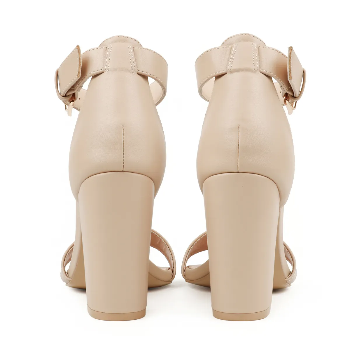 3.54"/9cm Chunky Block High Heels Ankle Strap Heeled Sandals