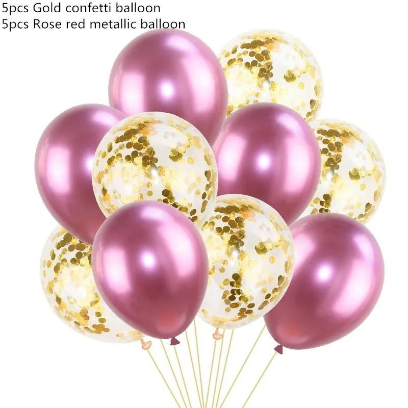 10pcs 12inch Metallic Balloons Metal Latex Balloon Birthday Party Decoration Wedding Balloons gold inflatable helium Balloon