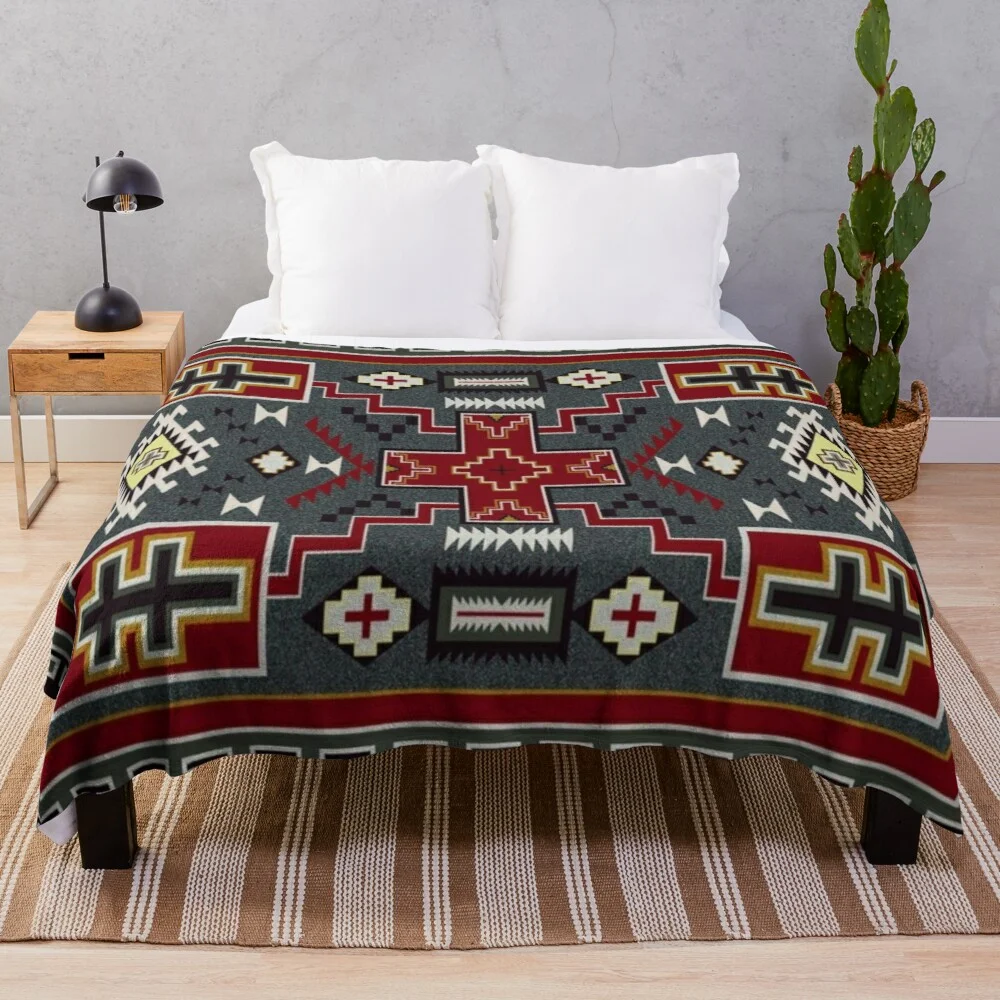 Athvotar of Original Throws Blanket 1890 Retro Blanket with Navajo Saddle, Soft Flannel Bed Blankets Warm Lightweight Fleece Blanket