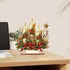 Wooden Special Shaped Christmas Candle Diamond Painting Tabletop Ornaments Kit