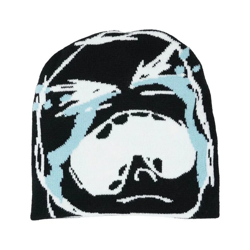 Athvotar Athvotar Halloween Tweed Pattern Knitted Hat Comfortable Warm Personality Hm Hop Halloween Gift Dome