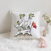 14CT Needle Insert Bag 2 Strands Printed Knitting Threads Pin Pouch with Tassel