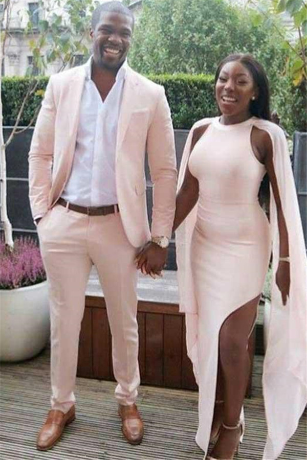 Bellasprom Fashion Suits for Prom Pink With Two-Pieces For Sale Bellasprom