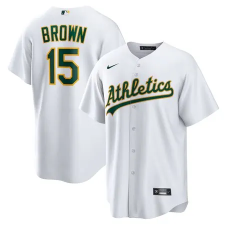 Men's Oakland Athletics #15 Seth Brown  White Home Replica Jersey