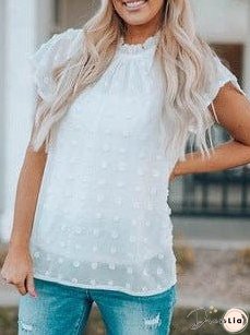 Feifei Floral Chiffon Printed Round Neck Shirt For Women