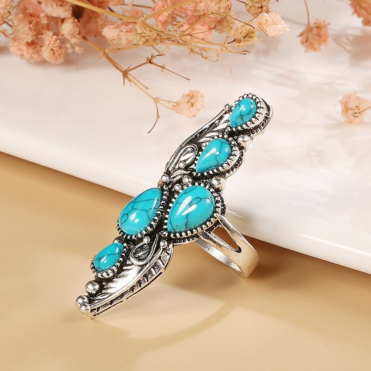 olivenorma drop of water turquoise ring