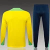 Joyfball 2024/2025 Brazil Half-Pull Training Suit Yellow Football Shirt 1:1 Thai Quality
